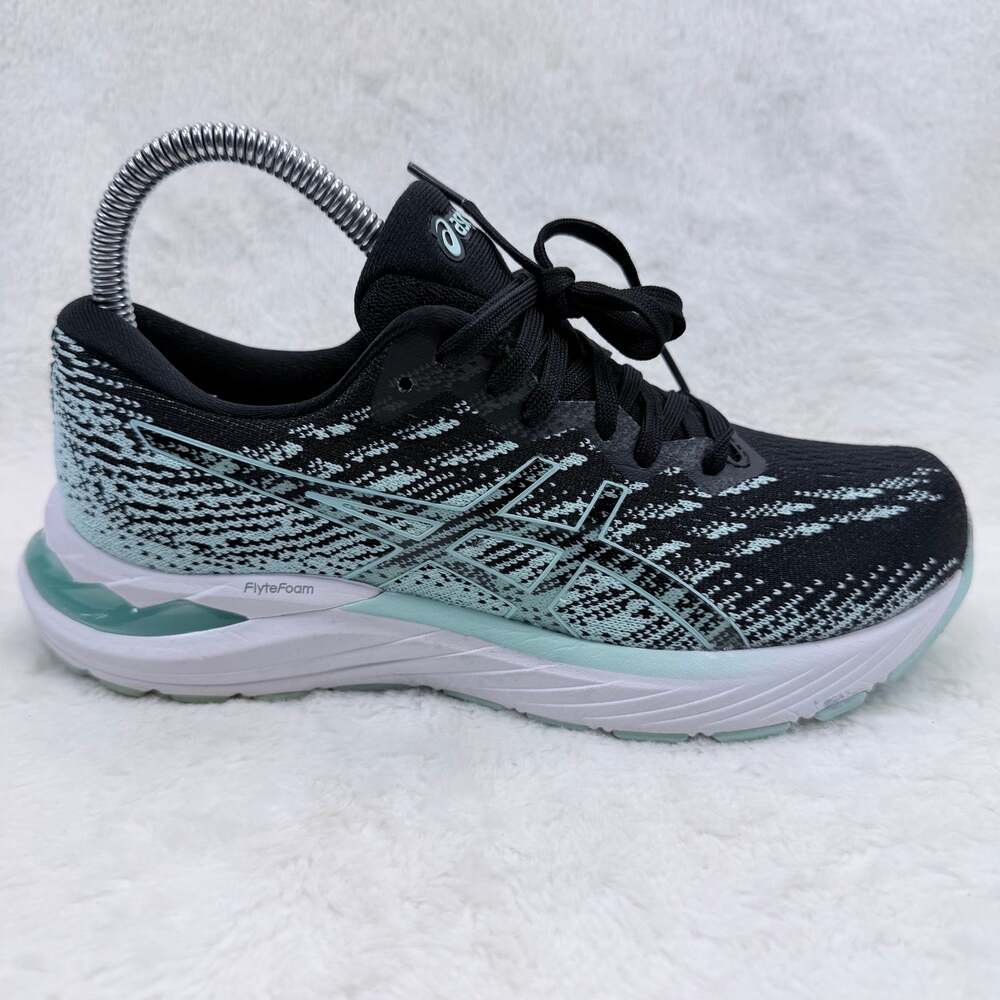 ASICS Gel-Stratus 3 Knit Women's Black Clear Blue Running Shoes Size 6 Sneakers